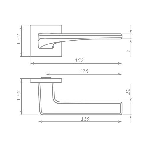 Дверная ручка Punto (Пунто) K.ARC.Q52.ELEN CP-8 хром фото 2