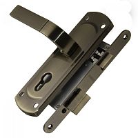 Замок цилиндровый в комплекте с ручкой Punto (Пунто) LOCKSET25.ORION.5558-1 (KIT P25 5558 ORION) AB бронза