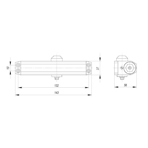 Доводчик двери Ajax (Аякс) DCTR15-60 (TDR-60) 15-60кг WH белый фото 3