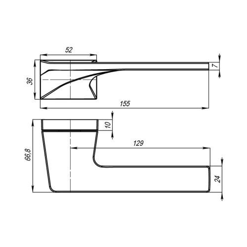 Дверная ручка Punto (Пунто) K.QSL52.GERMES CP-8 хром фото 2