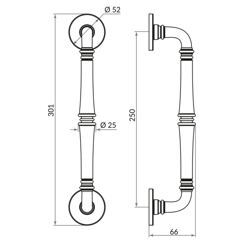 Ручка-скоба Punto (Пунто) PULL.ARC.SORENTO BL-24 черный фото 2