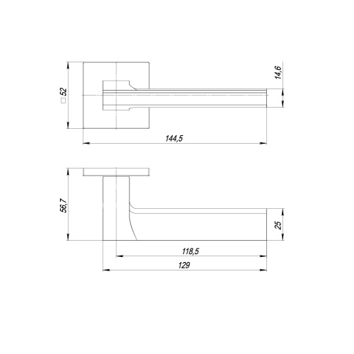 Дверная ручка Punto (Пунто) K.ARC.Q52.BLADE BL-24 черный фото 2