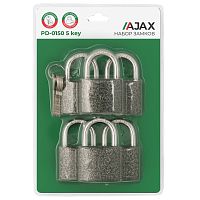 Набор навесных замков Ajax (Аякс) PD-0150 (6 locks+5 keys) blister