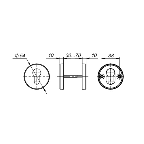 Накладка под цилиндр Fuaro (Фуаро) ET.R.DSS201-02 (DSS-02-ET) INOX 201 фото 2
