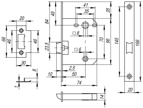 Защелка сантехническая с пластиковым язычком Fuaro (Фуаро) PLASTP72-50 (P72-50) SG мат.золото фото 3