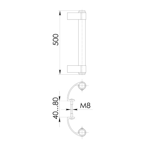 Ручка-скоба офисная Punto (Пунто) PH31/500.02 500мм RAL9016 белый фото 2