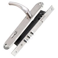 Замок цилиндровый в комплекте с ручкой Punto (Пунто) LOCKSET90.CRONA.4585-3 (KIT P90 4585/3 CRONA) SN мат.никель