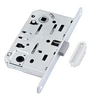 Магнитный замок B06102.50.FM.640 AGB (АГБ) Защелка врезная WC (белый) MEDIANA POLARIS с отв. планкой (скин)