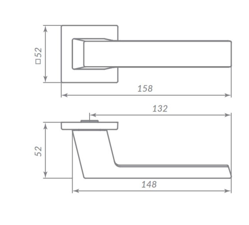Дверная ручка Punto (Пунто) K.ARC.Q52.DIPLOMAT СP-8 хром фото 2