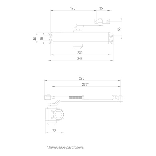 Доводчик двери Fuaro (Фуаро) DC20-6W (DC-206W) AL до 160 кг (алюминий) фото 3 Доводчик двери Fuaro (Фуаро) DC20-6W (DC-206W) AL до 160 кг (алюминий) фото 3