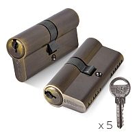 Цилиндровый механизм Fuaro (Фуаро) (100 ZA/70) 1000ZAKey70(30+10+30) AB бронза 5Key