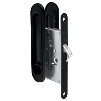 Ручка для раздвижных дверей с замком Punto (Пунто) SH.SL152.KIT011-BK (Soft LINE SL-011) BL-24 черный