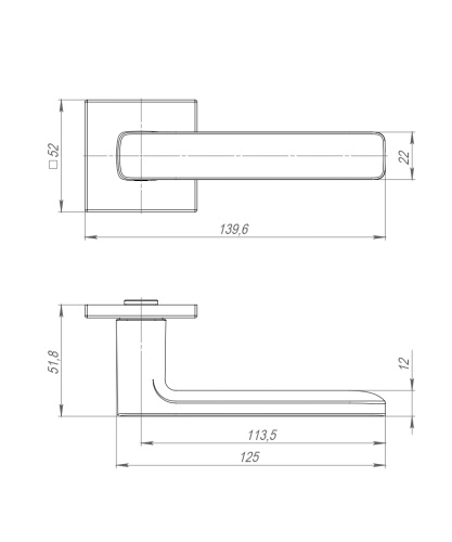 Дверная ручка Punto (Пунто) K.ARC.Q52.VIVA GR-23 графит фото 2