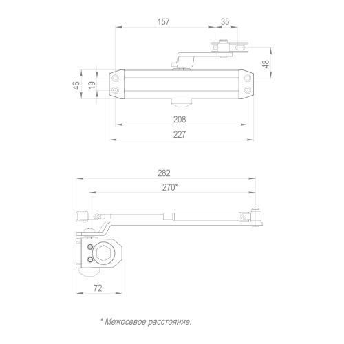 Доводчик двери Fuaro (Фуаро)  DC20-5 (DC-205) WH до 120 кг (белый) фото 3