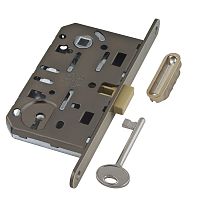 Магнитный замок B06101.50.12.640 AGB (АГБ) Корпус врезного замка под ключ (ант. бр.) MEDIANA POLARIS с отв. пл. (скин)