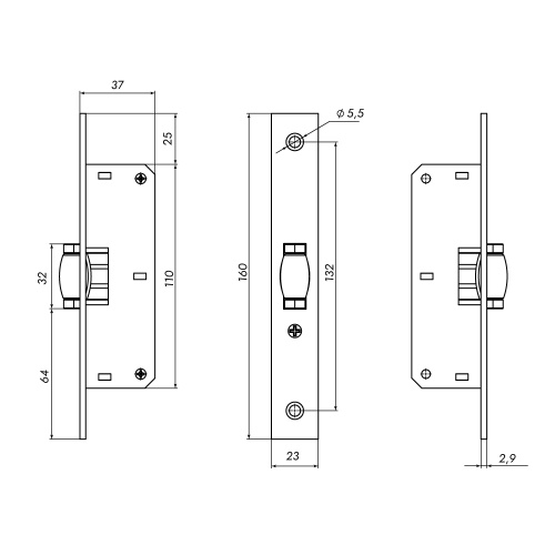 Фиксатор-ролик Punto (Пунто) METLR-155B СP хром фото 3