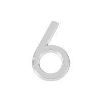 Цифры для дверей Fuaro (Фуаро) 6 самоклеящаяся ABS (50х37) (FUARO) CP хром