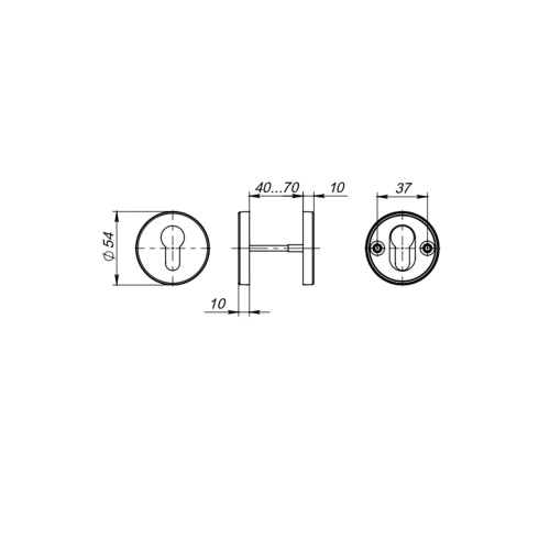 Накладка под цилиндр Fuaro (Фуаро) ET.R.DSS201-02 (DSS-02-ET) (INOX 201) BLACK фото 2