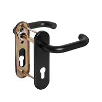 Ручка на планке Fuaro (Фуаро) дверная FP.DH72.0433 SS 201 BLACK с пружиной, нержавейка 201, черный, квадрат 9x140 мм