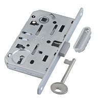 Магнитный замок B06101.50.34.640 AGB (АГБ) Корпус врезного замка под кл.. (мат. хром) MEDIANA POLARIS с отв. планкой (скин)
