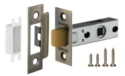 Защелка врезная с пластиковым язычком Fuaro (Фуаро) PLASTP12-45-25 (P12-45) AB бронза