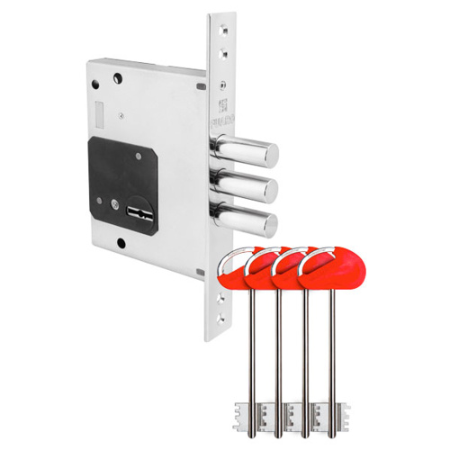 Замок сувальдный врезной Fuaro (Фуаро) MDV25/S-60.00.3R16 4key