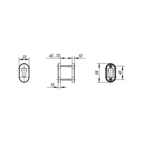 Накладка под цилиндр Fuaro (Фуаро) ET.R.DSS304-02P (DSS-02P-ET) INOX 304 (овальнове основание) фото 3