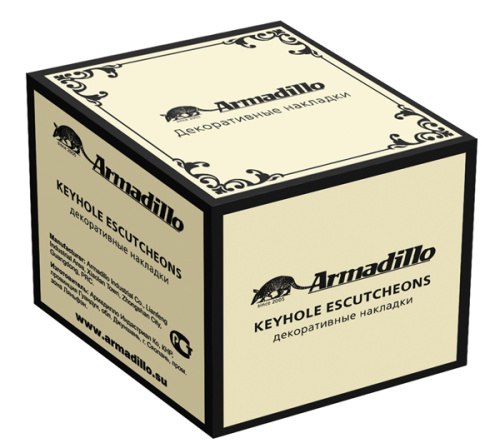 Накладка под цилиндр Armadillo (Армадилло) ET.R.CL55 (ET/CL) AS-9 античное серебро фото 3