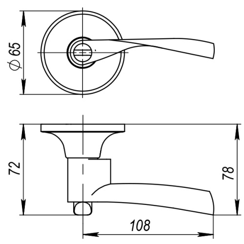 Ручка защелка Ajax (Аякс) DK610 CP-BK (6010 CP-B) (фиксатор) хром фото 3