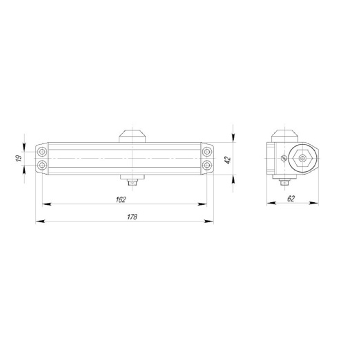 Доводчик двери Ajax (Аякс) DCTR50-100 (TDR-100) 50-100кг AL алюминий фото 3