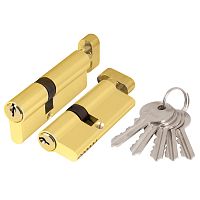 Цилиндровый механизм Ajax (Аякс) (AX102/60) AX1002Knob60 (25+10+25) PB латунь с вертушкой