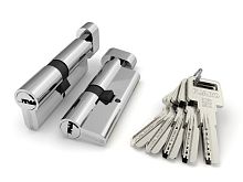 Цилиндровый механизм Fuaro (Фуаро) (R602/90) R6002Knob90(45+10+35) CP хром 5Key с вертушкой