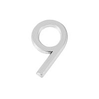Цифры для дверей Fuaro (Фуаро) 9 самоклеящаяся ABS (50х37) (FUARO) CP хром