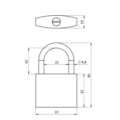 Замок навесной Ajax (Аякс) PD-0238L 3 key фото 2