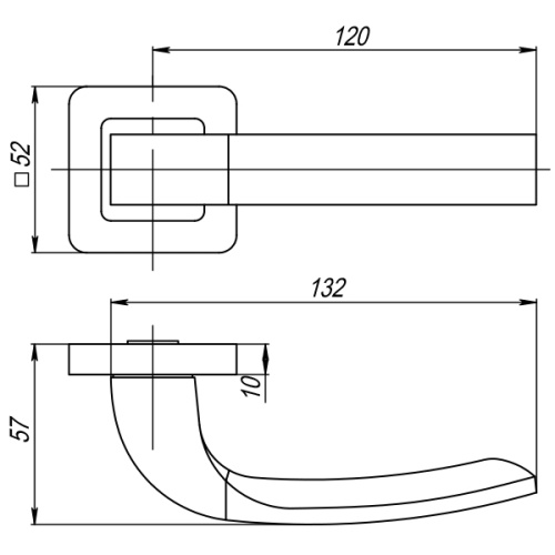 Дверная ручка Punto (Пунто) K.QR52.ORION BL-24 черный фото 2