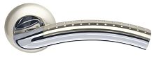 Дверная ручка Armadillo (Армадилло) R.LD54.Libra26 (Libra LD26) SN/CP-3 матовый никель/хром TECH (кв. 8х140)