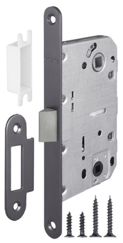 Защелка сантехническая с пластиковым язычком Fuaro (Фуаро) PLASTP96WC-50 (P96WC-50) GR графит