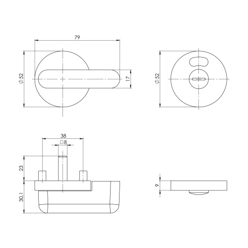 Завертка сантехническая Ajax (Аякс) BK6.WC.CABIN PVC WH белый фото 3