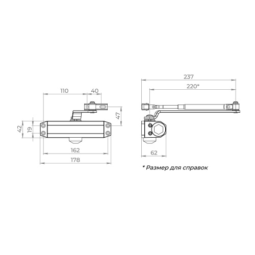 Доводчик двери Ajax (Аякс) DCTR50-100 (TDR-100) 50-100кг BL черный фото 3 Доводчик двери Ajax (Аякс) DCTR50-100 (TDR-100) 50-100кг BL черный фото 3