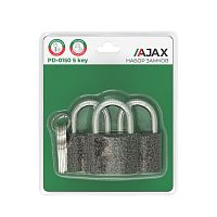 Набор навесных замков Ajax (Аякс) PD-0150 (3 locks+5 keys) blister