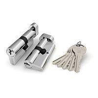 Цилиндровый механизм Fuaro (Фуаро) (R302/60) R3002Knob60(25+10+25) CP хром 5Key с вертушкой