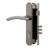 Замок цилиндровый в комплекте с ручкой Fuaro (Фуаро) LOCKSET.9013 (SET F9011) SN/CP мат.никель