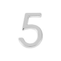 Цифры для дверей Fuaro (Фуаро) 5 самоклеящаяся ABS (50х37) (FUARO) CP хром