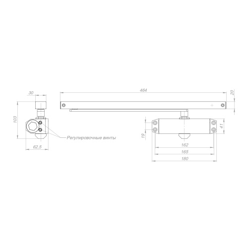 Доводчик двери Ajax (Аякс) DCTR40-100 slide BL черный фото 3 Доводчик двери Ajax (Аякс) DCTR40-100 slide BL черный фото 3