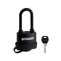 Замок навесной Fuaro (Фуаро) PL-WEATHER-3660 LS 3key BLACK удл. дужка, англ. /блистер