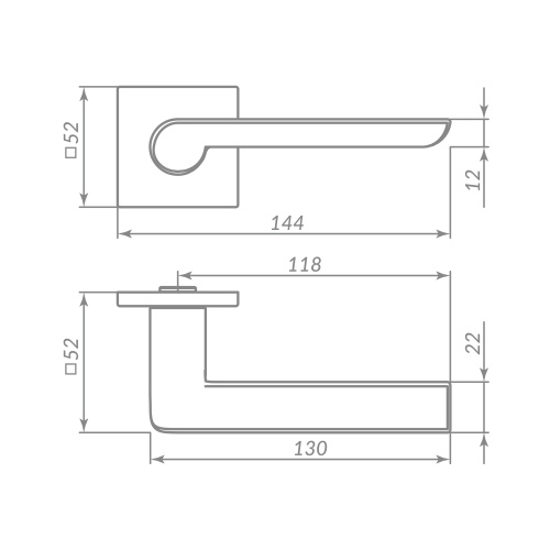 Дверная ручка Punto (Пунто) K.ARC.Q52.STEP CP-8 хром фото 2