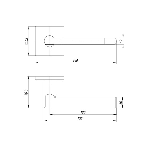 Дверная ручка Punto (Пунто) K.ARC.Q52.PLUTON BL-24 черный фото 2